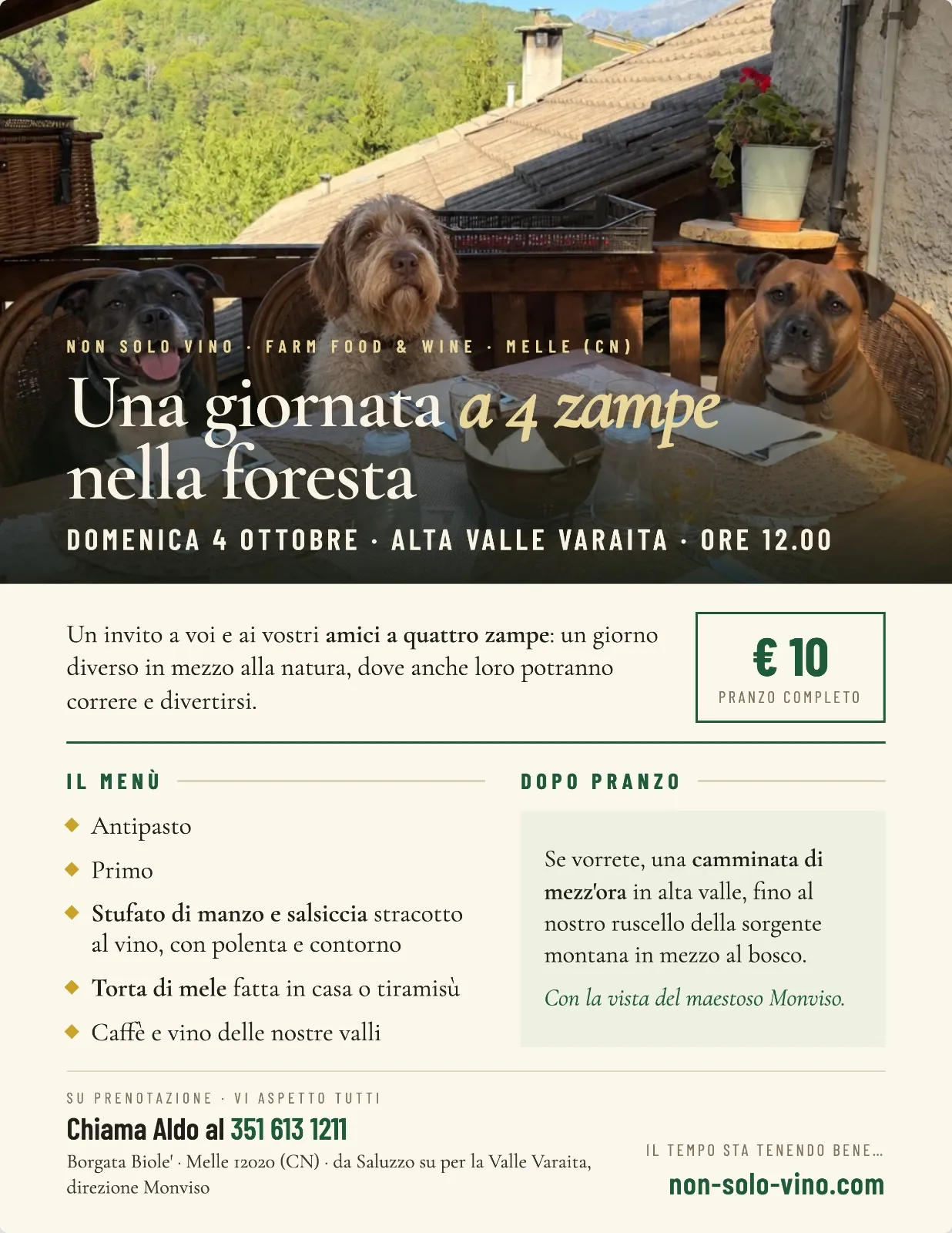 A four-legged day in the forest — Event flyer